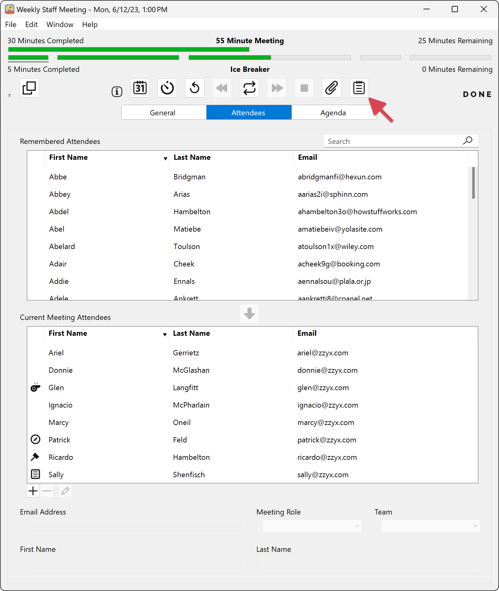 Summit Create Minutes Button